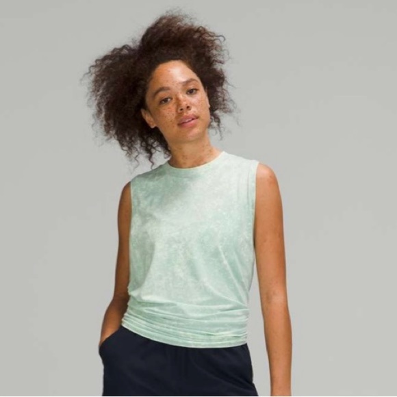 Lululemon 10 All Yours Tank Top Cloudy Wash Arctic Green Sleeveless Top VGUC - Picture 9 of 13